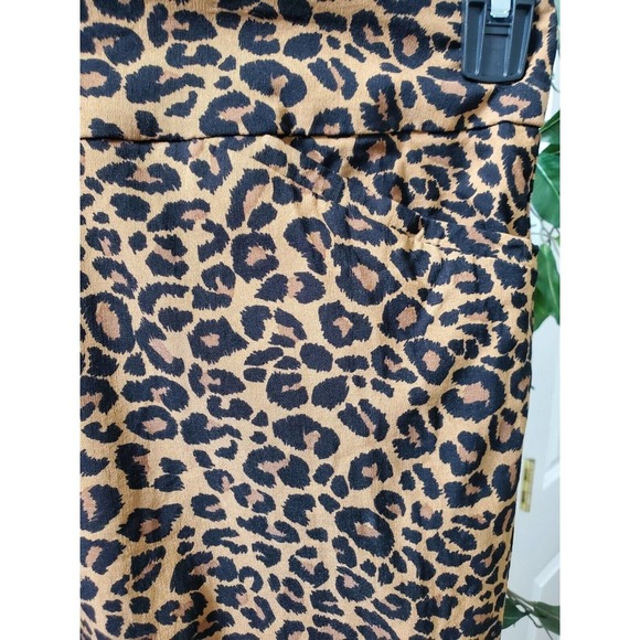 Terra & Sky Womens Brown Leopard Print Skinny Leg High Rise Casual Pants Size 1X - Picture 3 of 10